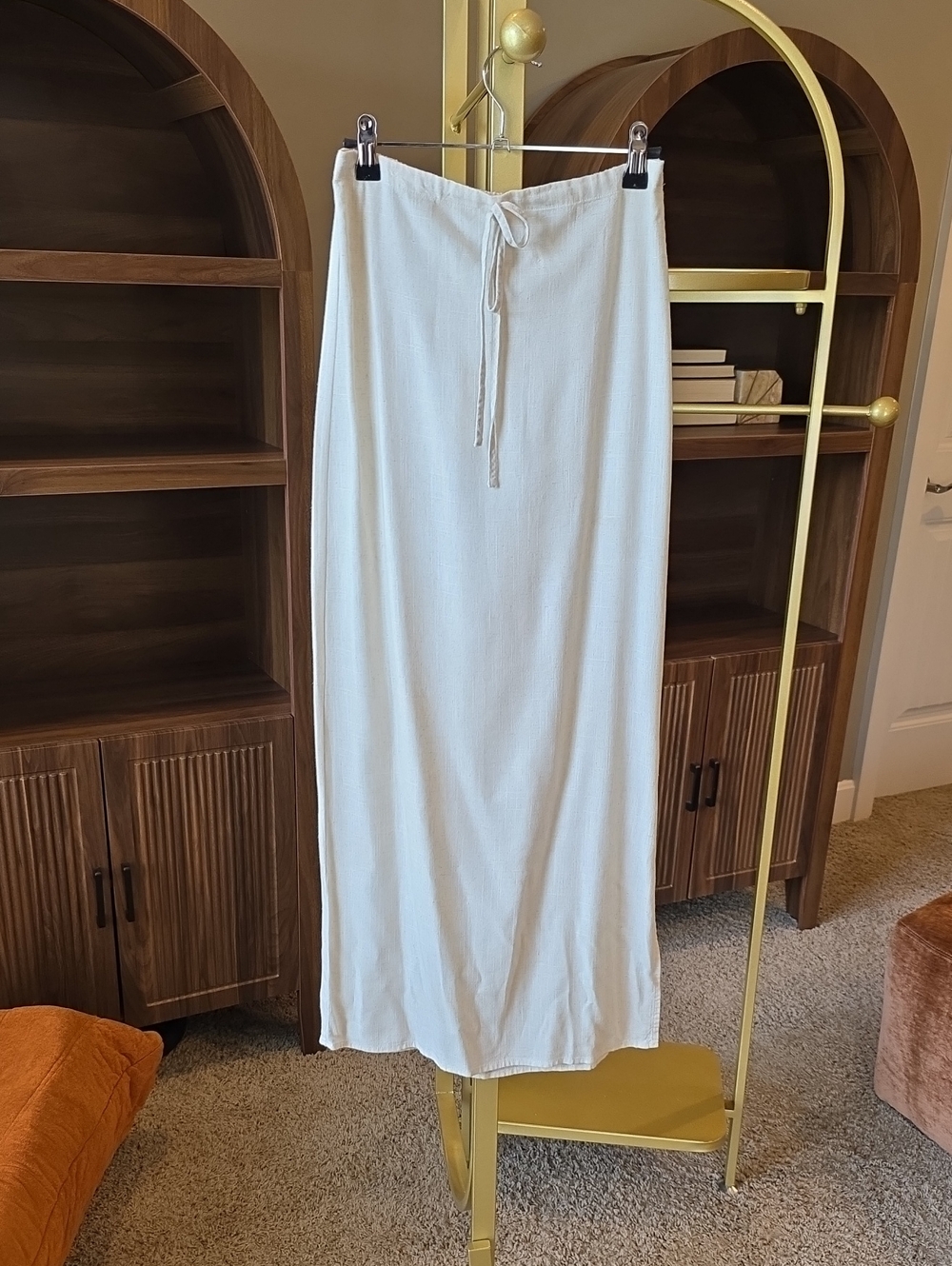 Song of Style Cream Maxi Skirt with Drawstring Waist